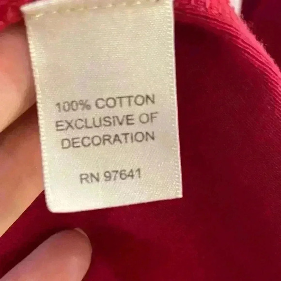 J Jill red velvet trimmed crewneck long sleeve basic tee. Large - Picture 5 of 6